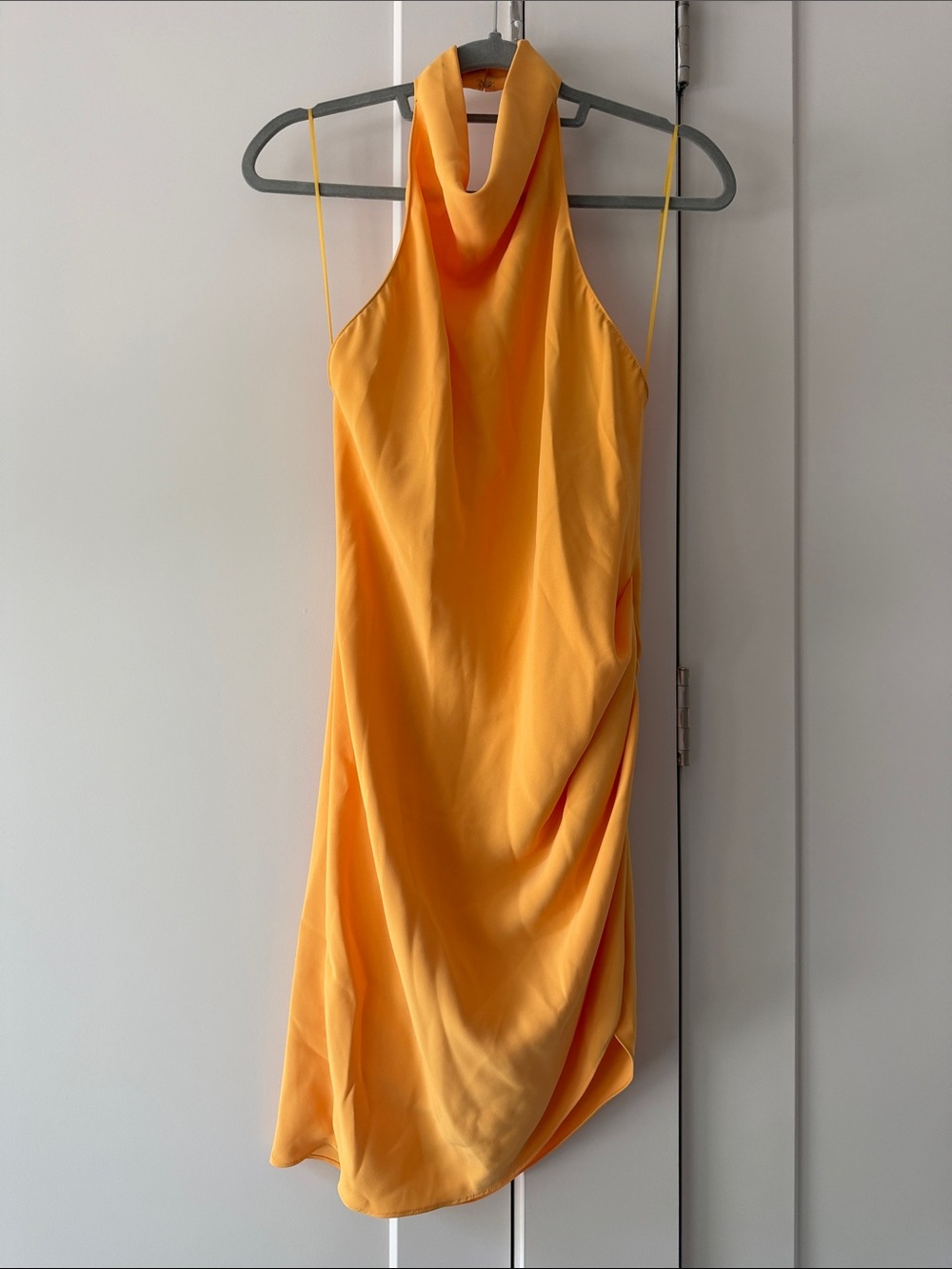 Amanda Uprichard Golden Yellow Halter Neck Slip Dress